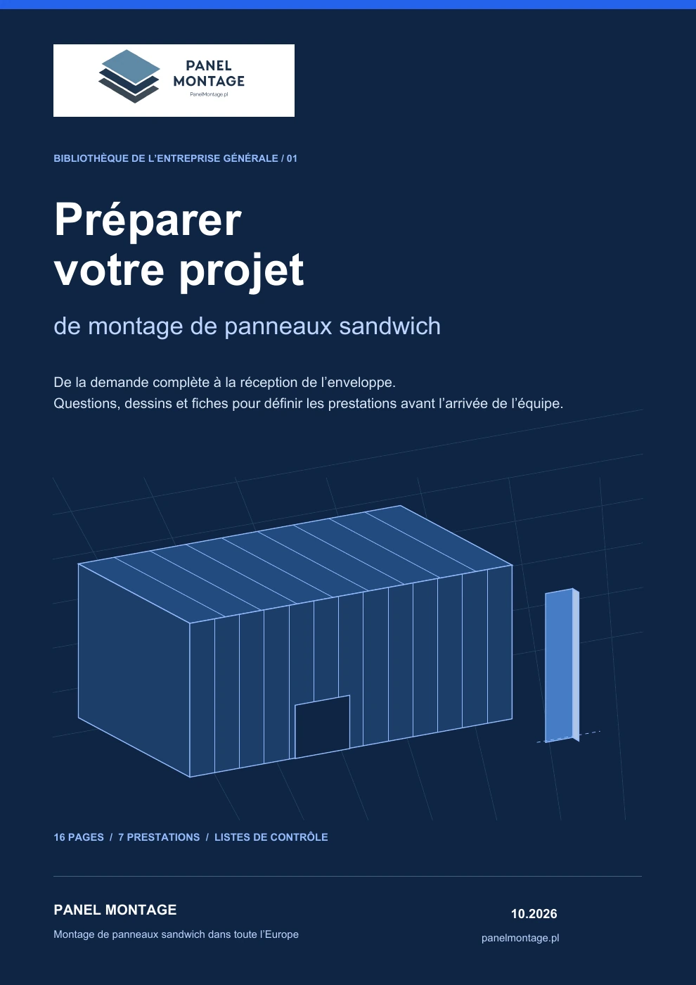 Couverture du guide Panel Montage : préparer un projet de montage de panneaux sandwich
